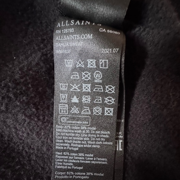 AllSaints size M Dahlia Drape Black Open Front Cardigan - Picture 10 of 10